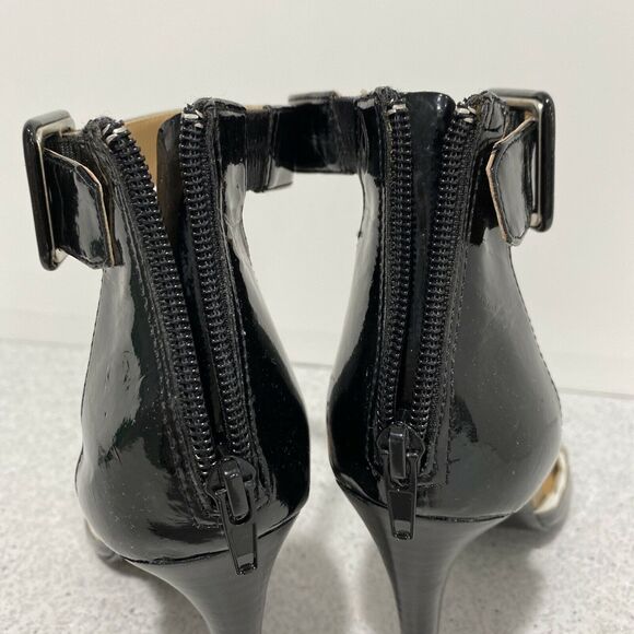 Retro Tahari High Heel Sandals Black & White Ankle Strap Open Toe Stiletto 7M - Picture 9 of 9